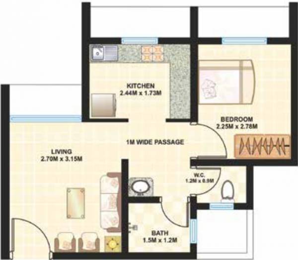 Dosti Desire (1BHK+1T (453 sq ft) 453 sq ft)