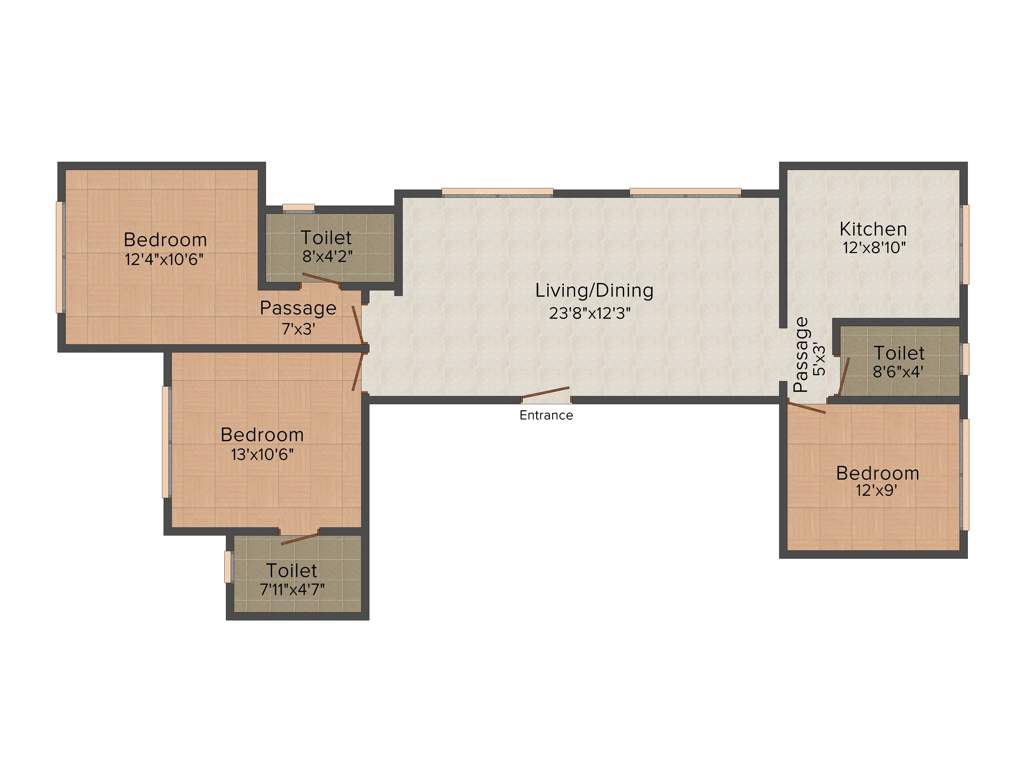 Harshail Harshail Eternia (3BHK+3T (988 sq ft) 988 sq ft)