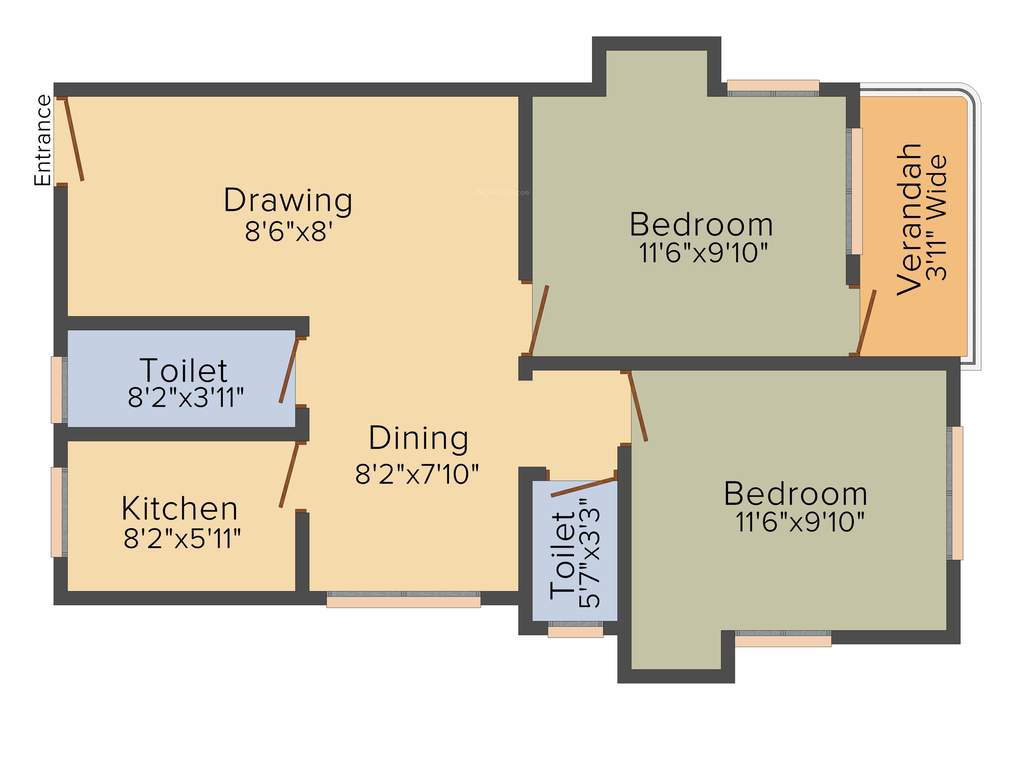 Sukher Puja Apartment (2BHK+2T (900 sq ft) 900 sq ft)