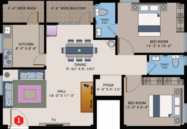 Gruhashilpis Prameela (2BHK+2T (1,179 sq ft) + Pooja Room 1179 sq ft)