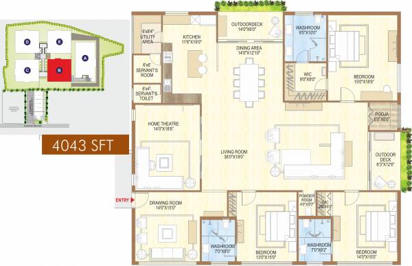 Sri Aditya Lifestyle (3BHK+3T (4,043 sq ft) + Servant Room 4043 sq ft) Sri Aditya Lifestyle (3BHK+3T (4,043 sq ft) + Servant Room 4043 sq ft)