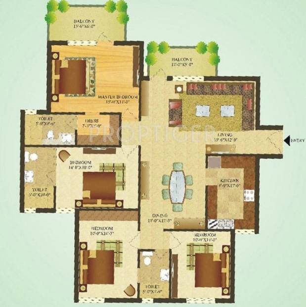 Sare Green Parc (4BHK+3T (1,712 sq ft) 1712 sq ft)