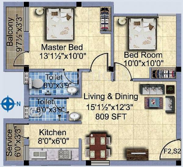 StepsStone Vaibhavs (2BHK+2T (809 sq ft) 809 sq ft)
