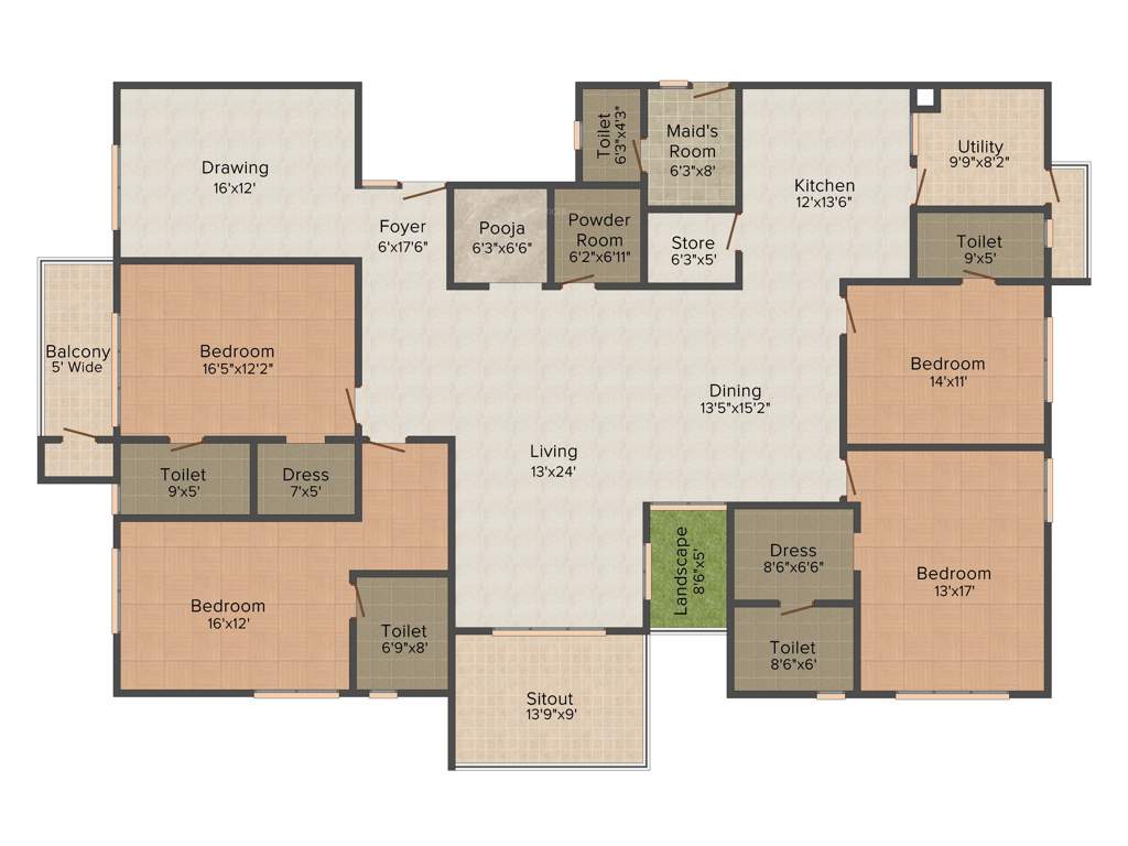 Sri Aditya Landmark (4BHK+5T (3,615 sq ft) + Servant Room 3615 sq ft)