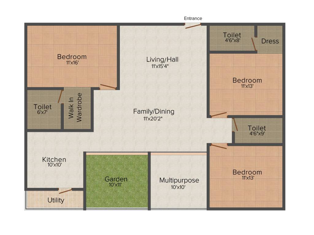 Urbansky Panache (3BHK+3T (1,900 sq ft) 1900 sq ft)