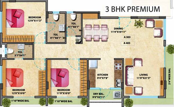 Thakkar Thakkar Triveni (3BHK+3T (1,506 sq ft) 1506 sq ft) Thakkar Thakkar Triveni (3BHK+3T (1,506 sq ft) 1506 sq ft)