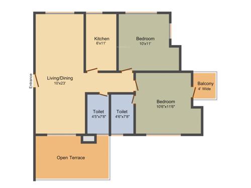 Aspirations Orchid (2BHK+2T (1,034 sq ft) 1034 sq ft) Aspirations Orchid (2BHK+2T (1,034 sq ft) 1034 sq ft)