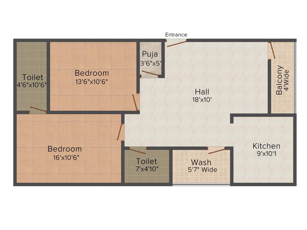 RV Mrinalini (2BHK+2T (1,237 sq ft) + Pooja Room 1237 sq ft)