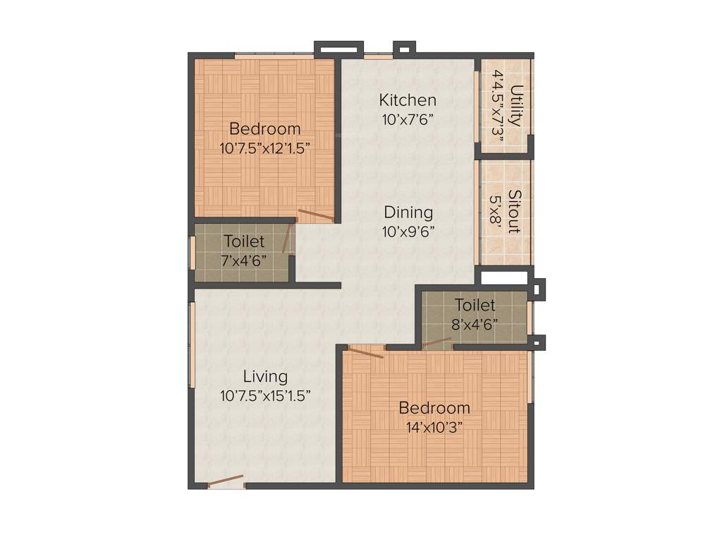 Gruhashilpis Geetanjali (2BHK+2T (1,136 sq ft) 1136 sq ft)