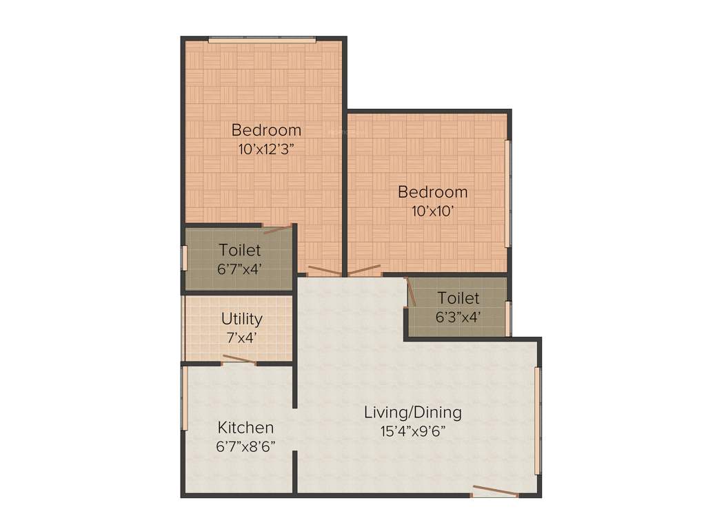 Gruhashilpis Geetanjali (2BHK+2T (795 sq ft) 795 sq ft)