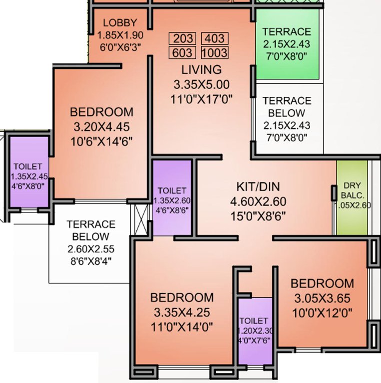 RajHeramba Nere Residency (3BHK+3T (1,338 sq ft) 1338 sq ft)