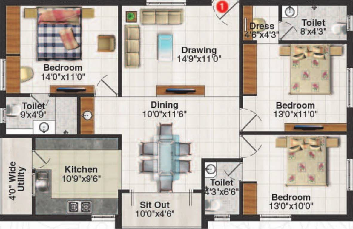 Nischal Nivriti (3BHK+3T (1,535 sq ft) 1535 sq ft) Nischal Nivriti (3BHK+3T (1,535 sq ft) 1535 sq ft)