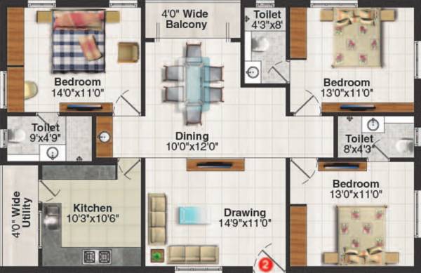 Nischal Nivriti (3BHK+3T (1,575 sq ft) 1575 sq ft)