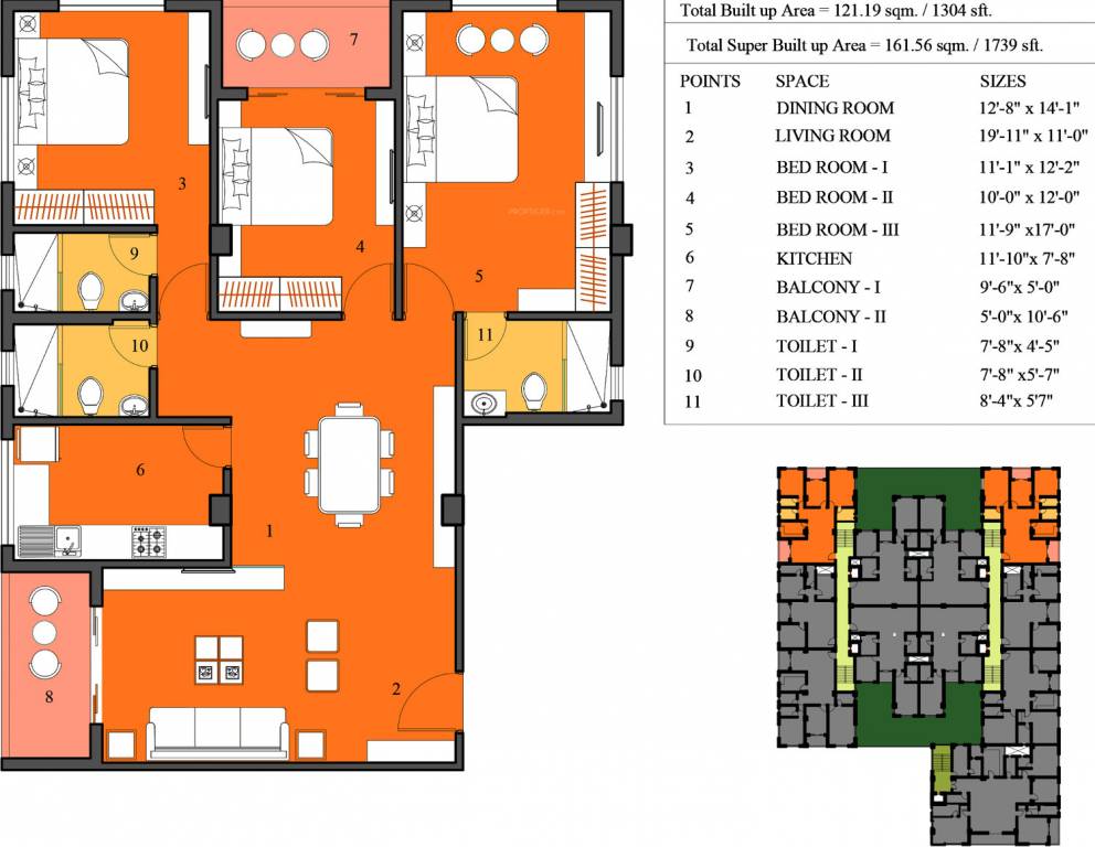 Merrill Merrill Residency (3BHK+3T (1,739 sq ft) 1739 sq ft)