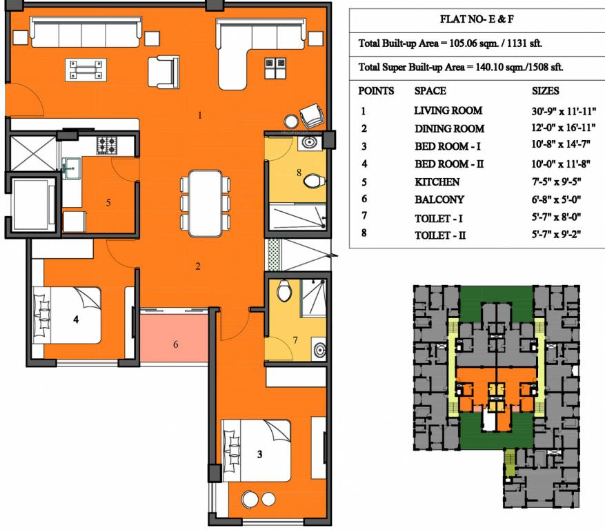 Merrill Merrill Residency (2BHK+2T (1,508 sq ft) 1508 sq ft) Merrill Merrill Residency (2BHK+2T (1,508 sq ft) 1508 sq ft)