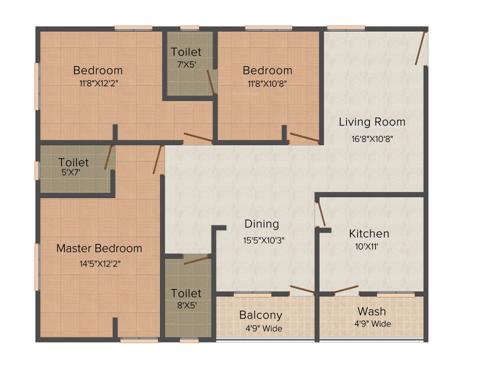 Burugupalli Burugupalli Residency (3BHK+3T (1,630 sq ft) 1630 sq ft) Burugupalli Burugupalli Residency (3BHK+3T (1,630 sq ft) 1630 sq ft)