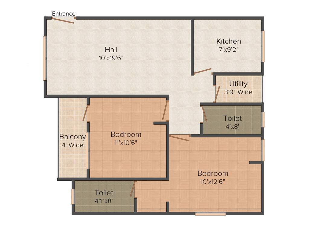 Nischal Ananya (2BHK+2T (995 sq ft) 995 sq ft)