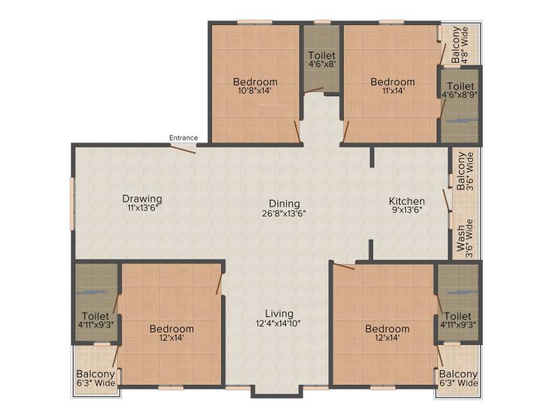 Moghal Friends Residency (4BHK+4T (2,340 sq ft) 2340 sq ft)