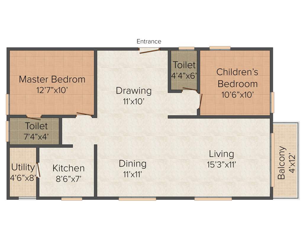 Super Sunshine (2BHK+2T (1,257 sq ft) 1257 sq ft)