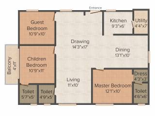 Super Sunshine (3BHK+3T (1,645 sq ft) 1645 sq ft)