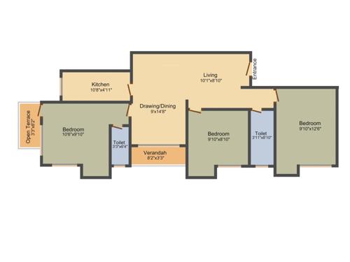 Swastik Falguni Apartment (3BHK+2T (1,156 sq ft) 1156 sq ft)