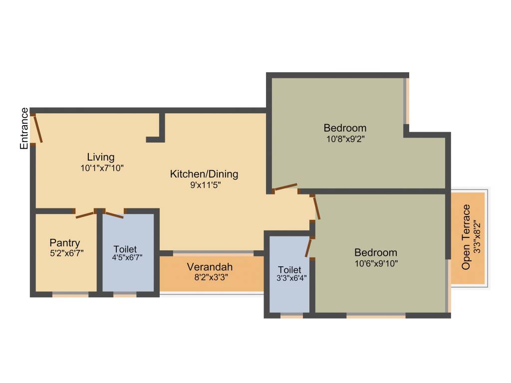 Swastik Falguni Apartment (2BHK+2T (846 sq ft) 846 sq ft)