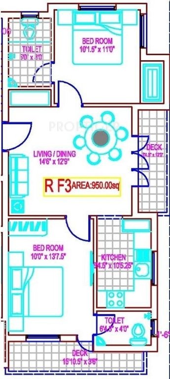 MRL Sai Vila (2BHK+2T (950 sq ft) 950 sq ft)