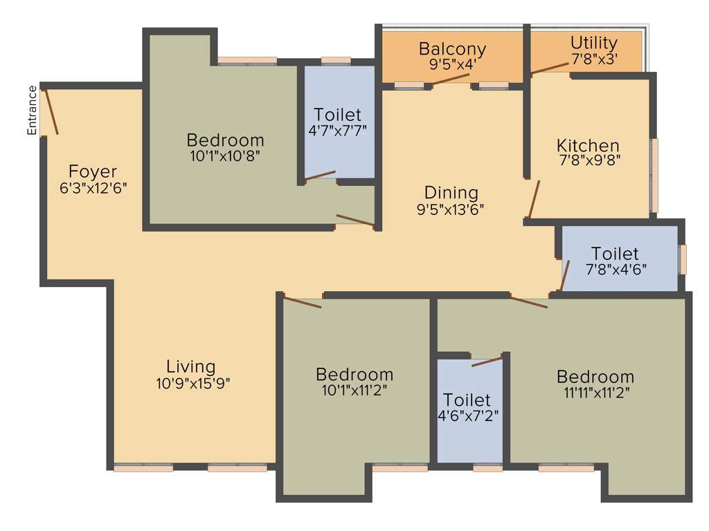 Vaanam Primero (3BHK+3T (1,484 sq ft) 1484 sq ft)