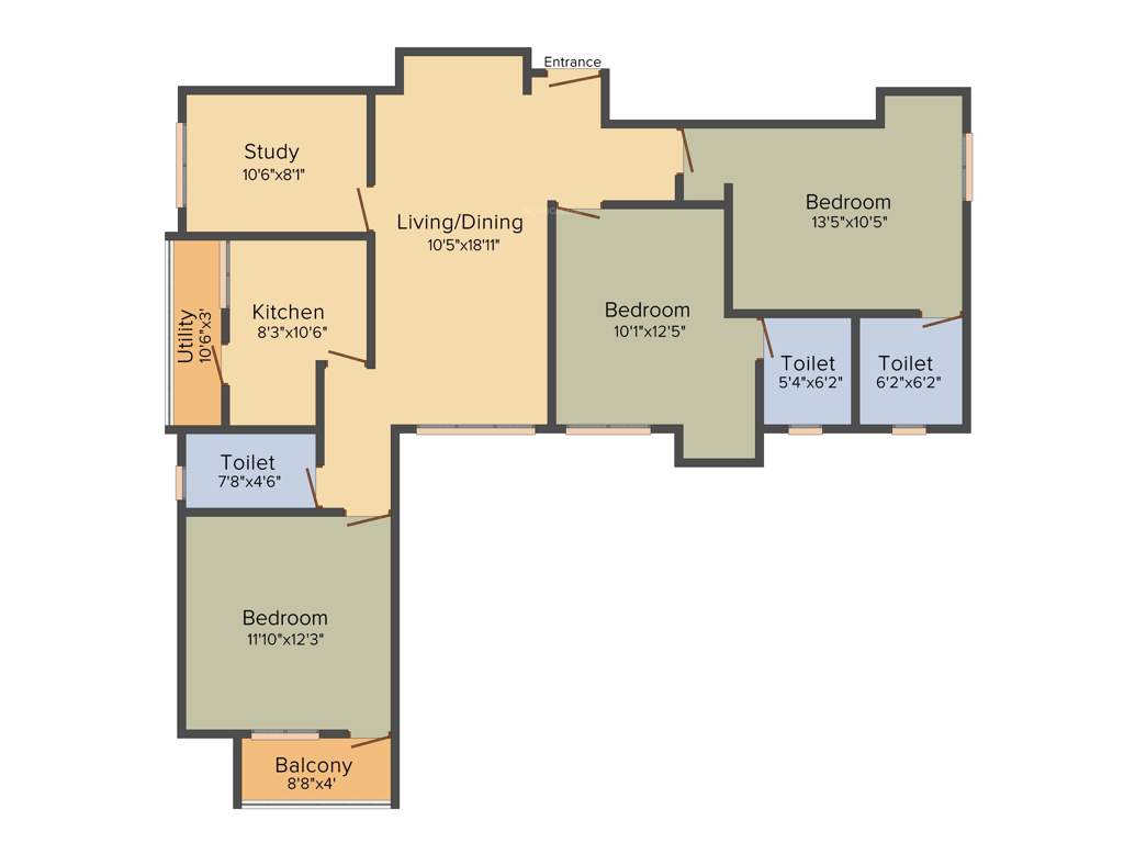 Vaanam Primero (3BHK+3T (1,510 sq ft) + Study Room 1510 sq ft)