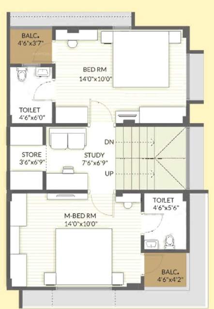  om shanti bungalows Floor Plan First Floor Plan