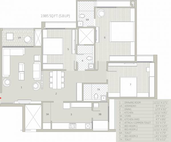 Goyal Orchid Heaven (3BHK+3T (1,985 sq ft) 1985 sq ft)