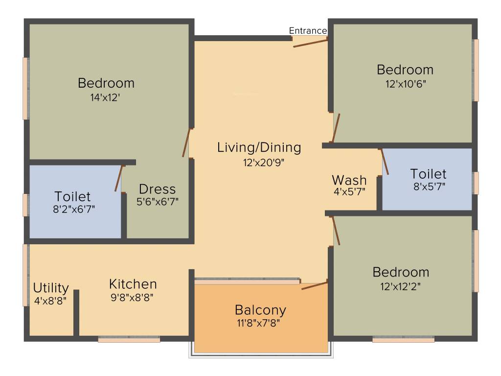 Infrany Trinity (3BHK+2T (1,471 sq ft) 1471 sq ft) Infrany Trinity (3BHK+2T (1,471 sq ft) 1471 sq ft)