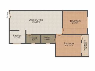 Shree Ganesh Durga Contruction Jmt Enclave (2BHK+2T (965 sq ft) 965 sq ft)