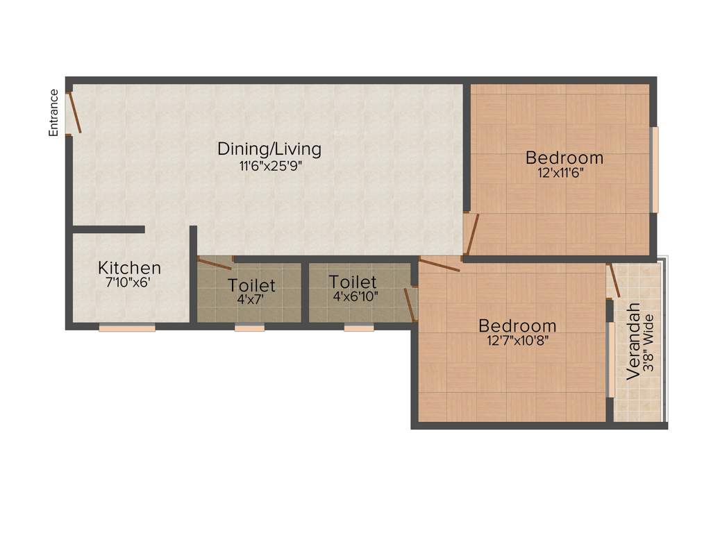 Shree Ganesh Durga Contruction Jmt Enclave (2BHK+2T (965 sq ft) 965 sq ft)
