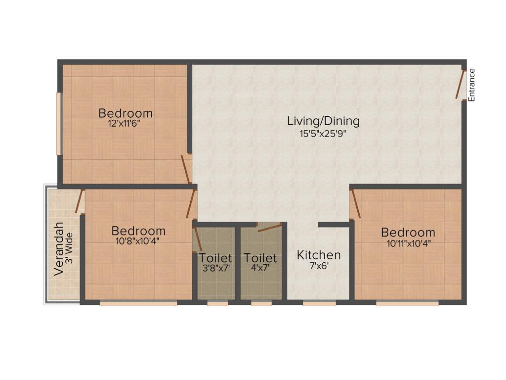 Shree Ganesh Durga Contruction Jmt Enclave (3BHK+2T (1,158 sq ft) 1158 sq ft)