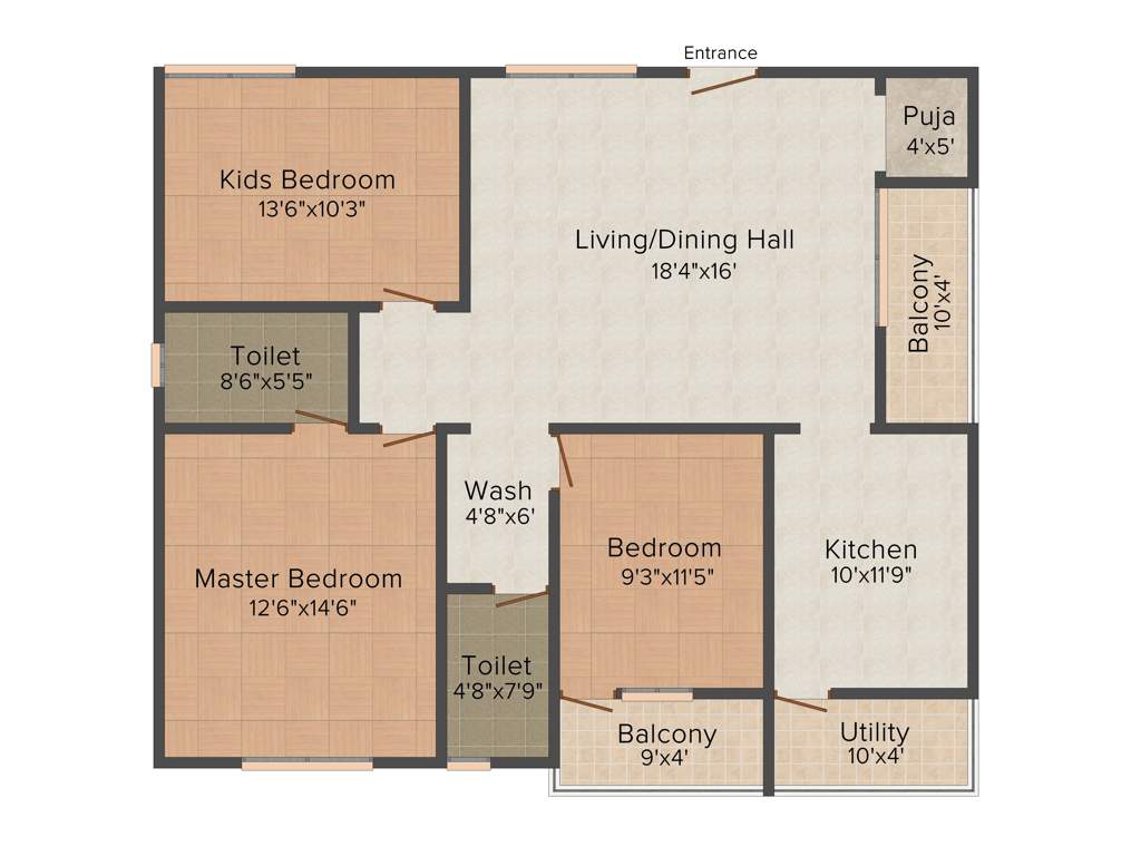 Sharada Brundavana (3BHK+2T (1,519 sq ft) + Pooja Room 1519 sq ft)