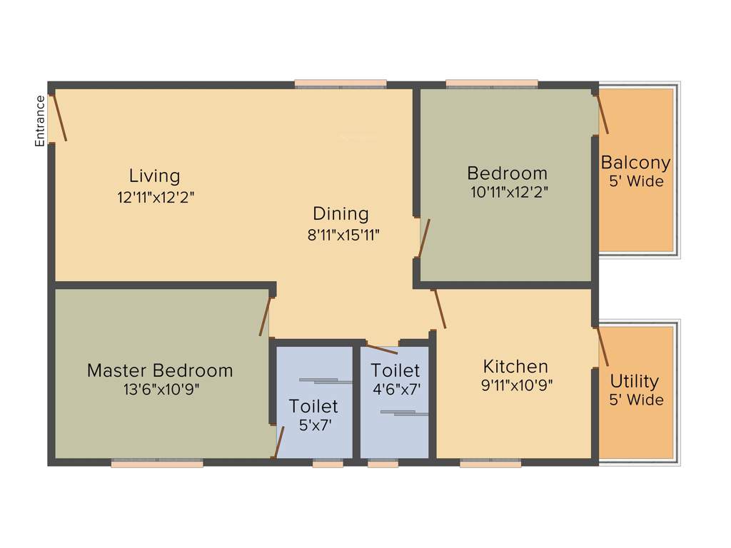 Rami Mahadev Towers (2BHK+2T (1,236 sq ft) 1236 sq ft)
