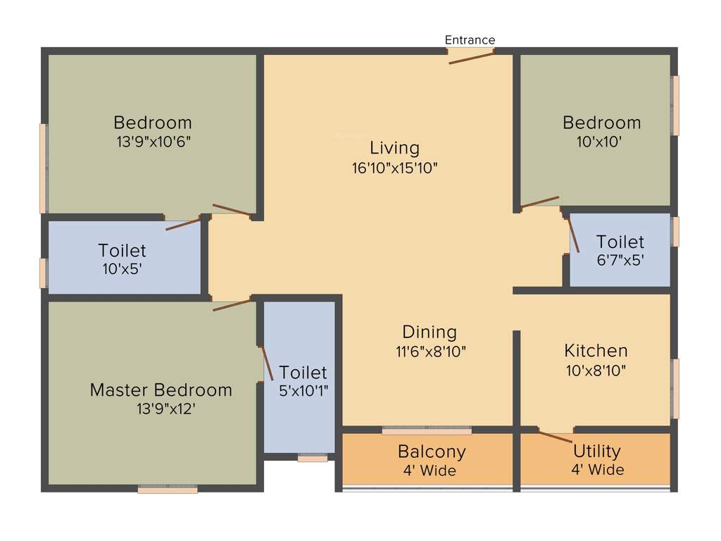 Rami Mahadev Towers (3BHK+3T (1,600 sq ft) 1600 sq ft)