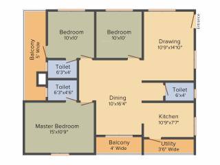 Rami Mahadev Towers (3BHK+3T (1,526 sq ft) 1526 sq ft) Rami Mahadev Towers (3BHK+3T (1,526 sq ft) 1526 sq ft)