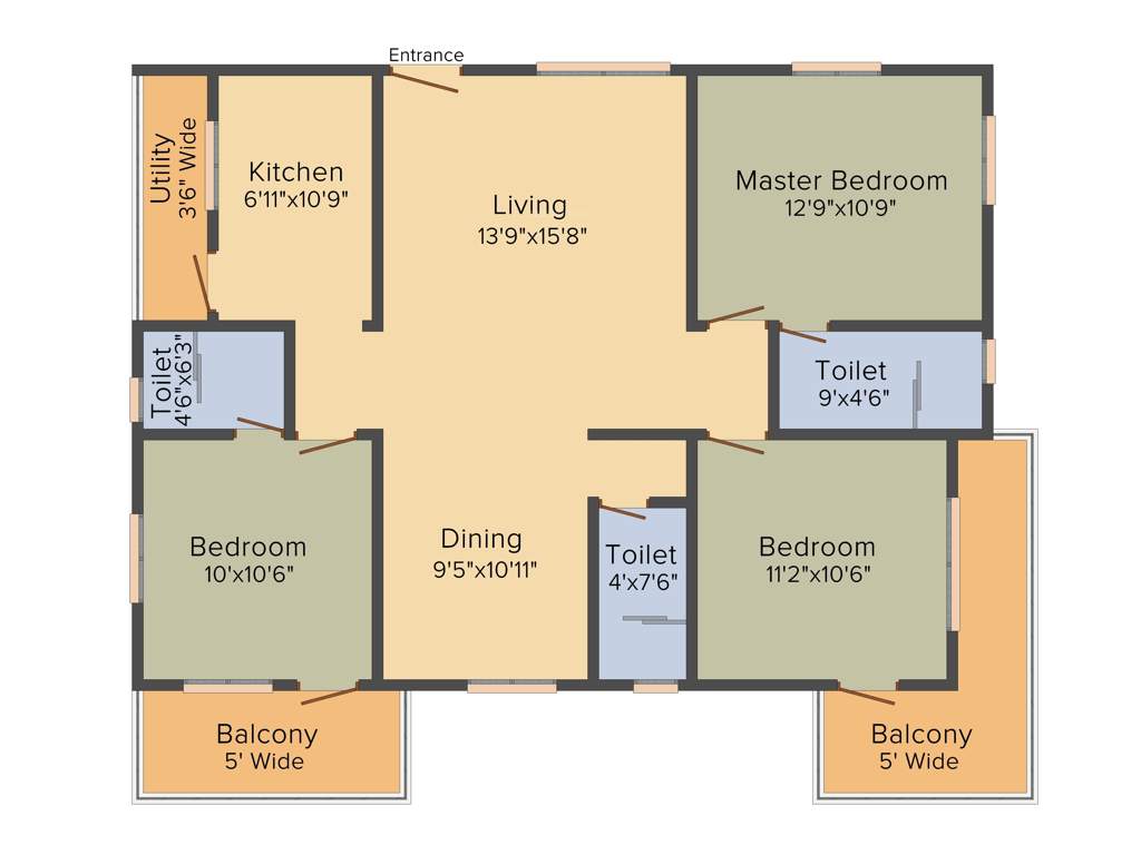 Rami Mahadev Towers (3BHK+3T (1,500 sq ft) 1500 sq ft)