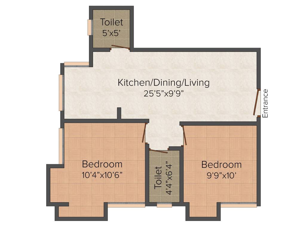 Goldwin Anmol (2BHK+2T (850 sq ft) 850 sq ft)