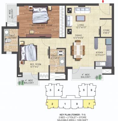 Nirala Nirala Hills (2BHK+2T (1,295 sq ft) 1295 sq ft)