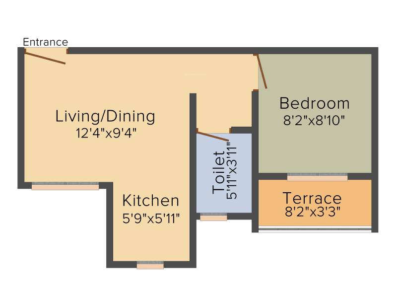 Gada Nithyam Apartment (1BHK+1T (397 sq ft) 397 sq ft)