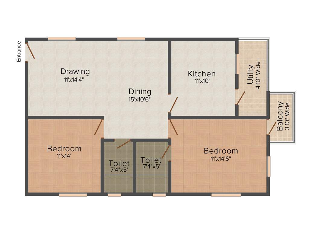 Rami GNR Harmony (2BHK+2T (1,270 sq ft) 1270 sq ft)