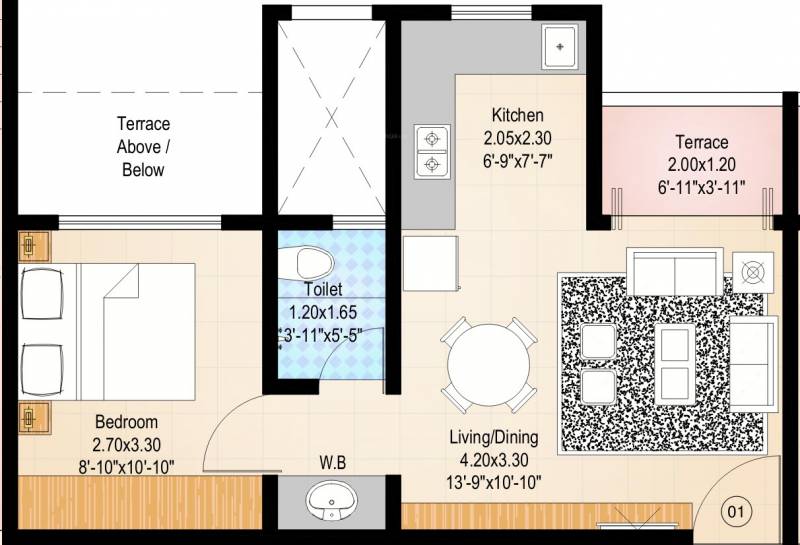 Gada Nithyam Apartment (1BHK+1T (501 sq ft) 501 sq ft)