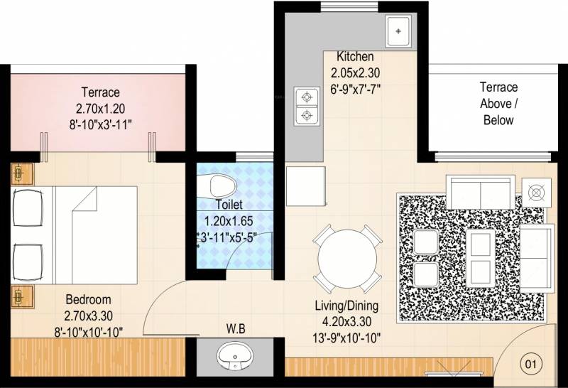 Gada Nithyam Apartment (1BHK+1T (513 sq ft) 513 sq ft)
