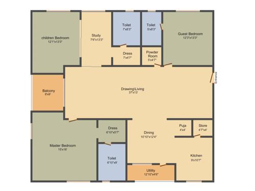 JD Jubilee Ballpark (3BHK+4T (2,530 sq ft) + Study Room 2530 sq ft) JD Jubilee Ballpark (3BHK+4T (2,530 sq ft) + Study Room 2530 sq ft)