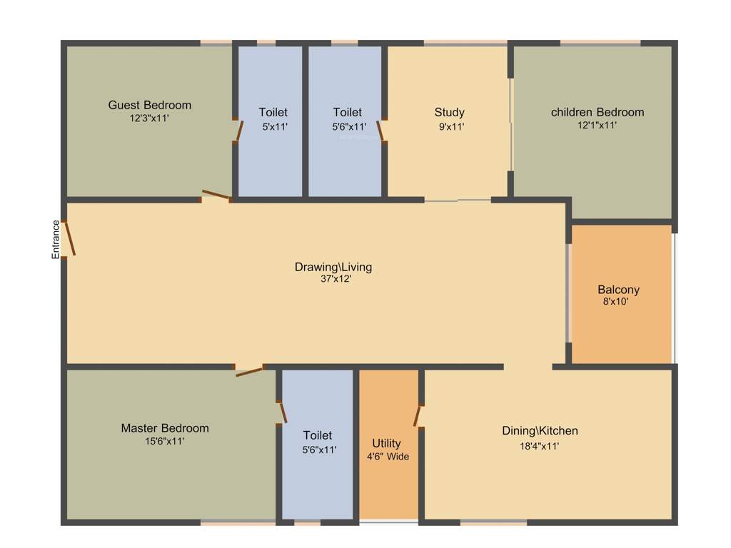 JD Jubilee Ballpark (3BHK+3T (2,110 sq ft) + Study Room 2110 sq ft)