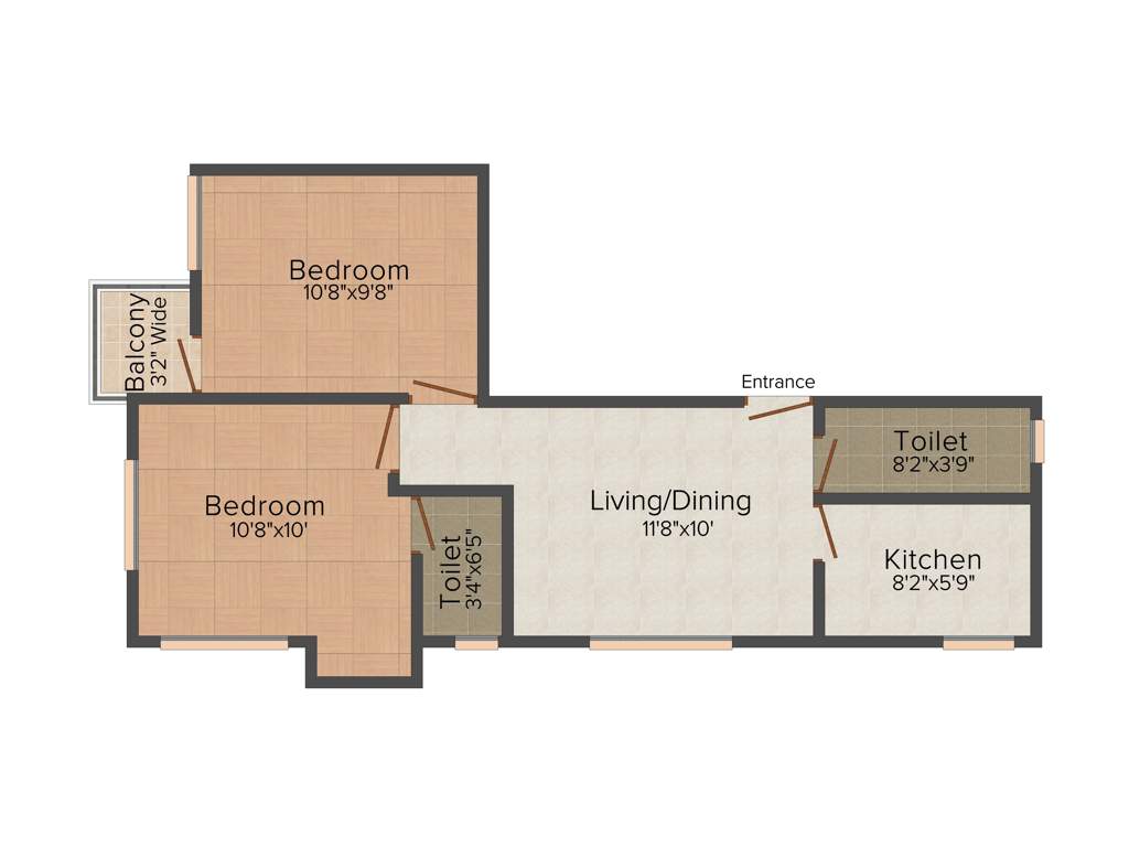 Srishti Srishti Apartment (2BHK+2T (844 sq ft) 844 sq ft)
