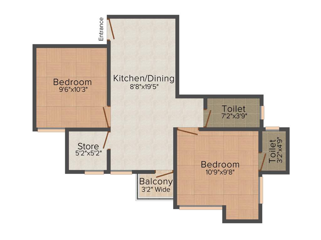 Srishti Srishti Apartment (2BHK+2T (850 sq ft) 850 sq ft)